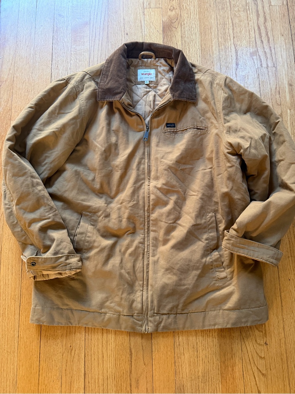 Wrangler Tan Field Jacket with Dark Brown Corduroy Collar
